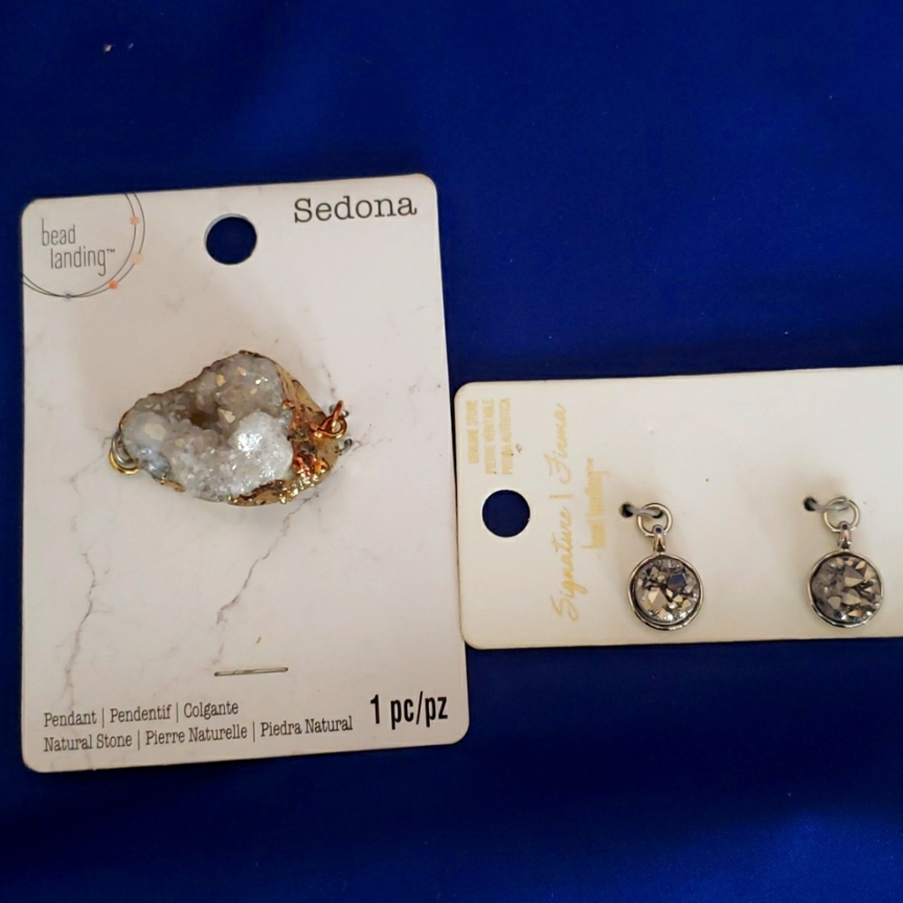 Two Diff. Natural stones pendant/charm bracelet.